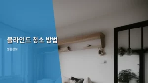 셀프 블라인드 청소 방법, 집안 분위기 확 살리는 꿀팁 대공개!