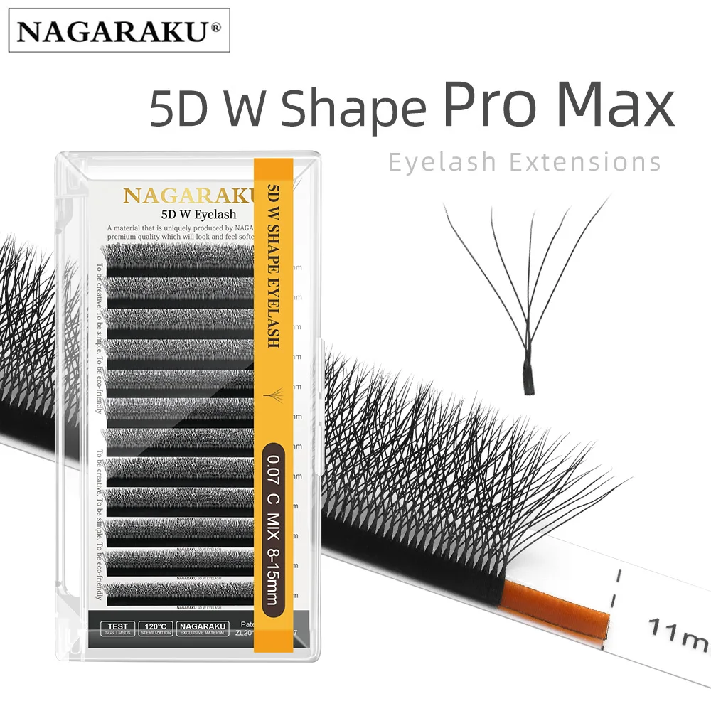 NAGARAKU 5D 속눈썹 연장 후기, 메가 볼륨 미리 만들어진 팬